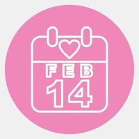 Symbol Valentinstag Kalender. elemente der valentinstagfeier. Symbole im rosa Stil. gut für Drucke, Poster, Logos, Partydekorationen, Grußkarten usw. vektor