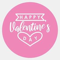 Symbol glücklicher Valentinstag. elemente der valentinstagfeier. Symbole im rosa Stil. gut für Drucke, Poster, Logos, Partydekorationen, Grußkarten usw. vektor