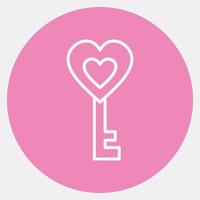 Symbol herzförmiger Schlüssel. elemente der valentinstagfeier. Symbole im rosa Stil. gut für Drucke, Poster, Logos, Partydekorationen, Grußkarten usw. vektor