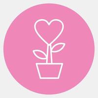 ikon hjärta formad växt. valentine dag firande element. ikoner i rosa stil. Bra för grafik, affischer, logotyp, fest dekoration, hälsning kort, etc. vektor