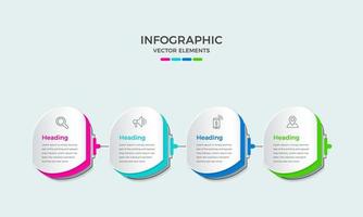 företag infographic med fyra steg element design mall, vektor infographic presentation, infographics företag begrepp