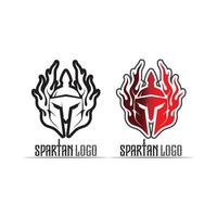 spartanische und Gladiator-Logo-Icon-Designs Vektor-Set vektor