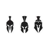 spartanisches und Gladiator-Helm-Logo-Symbol entwirft Vektor