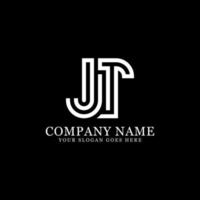 jt monogram logotyp inspirationer, brev logotyp mall vektor