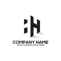 sechseckiges hh-anfangsbuchstaben-logo-design mit negativem raumstil, perfekt für geschäfts- und finanzunternehmensnamen, industrie usw vektor