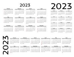 kalender för 2023 isolerat på en vit bakgrund vektor