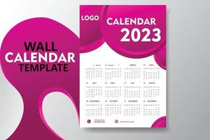 Wandkalendervorlage 2023. einzigartiges Wandkalender-Design vektor