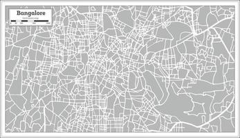 bangalore Indien stad Karta i retro stil. vektor
