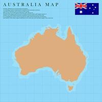 Australien Land nation Karta med flagga vektor