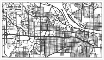 Little Rock USA Stadtplan im Retro-Stil. Übersichtskarte. vektor