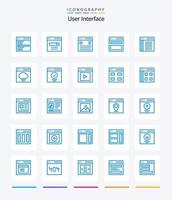 kreativ användare gränssnitt 25 blå ikon packa sådan som kommunikation. app. meny. . meny vektor