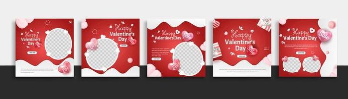 uppsättning av valentine dag försäljning social media posta mall webb baner för kampanjer din produkt. vektor