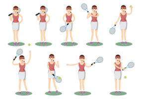 Frau Tennis spielen vektor