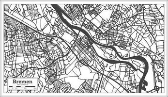 bremen deutschland stadtplan im retro-stil. Übersichtskarte. vektor