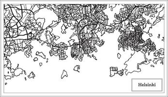 helsingfors finland stad Karta i svart och vit Färg. vektor