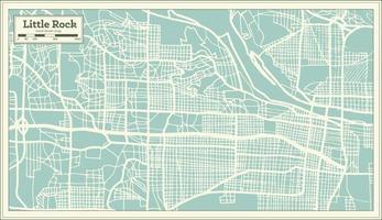 Little Rock USA Stadtplan im Retro-Stil. Übersichtskarte. vektor