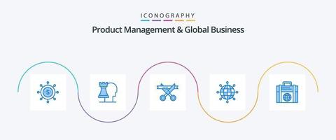 Produktmanagement und Global Business Blue 5 Icon Pack inklusive Investition. modern. Unternehmen. global. Unternehmen vektor