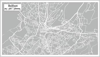 Belfast Irland Stadtplan im Retro-Stil. vektor