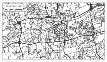 dortmund deutschland stadtplan im retro-stil. Übersichtskarte. vektor