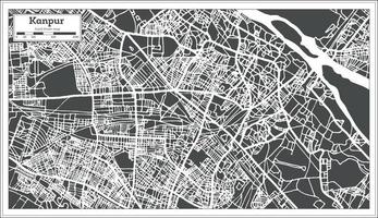 Kanpur Indien Stadtplan im Retro-Stil. Übersichtskarte. vektor