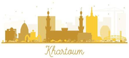 khartoum stad horisont gyllene silhuett. vektor