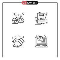 4 kreative Symbole moderne Zeichen und Symbole der Fahrradseite Sporteinladung schütteln editierbare Vektordesign-Elemente vektor
