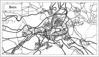 bern schweiz Karta i svart och vit Färg. vektor