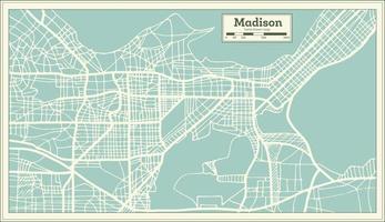 madison usa stadtplan im retro-stil. Übersichtskarte. vektor