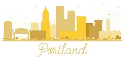 portland oregon USA stad horisont gyllene silhuett. vektor