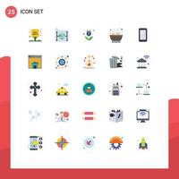 25 flaches Farbkonzept für mobile Websites und Apps Eintopf Food Network Bowl Blatt editierbare Vektordesign-Elemente vektor