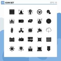 Stock Vector Icon Pack mit 25 Zeilen Zeichen und Symbolen für Chat-Blase Lippen Brain Lab Phantasie editierbare Vektor-Design-Elemente
