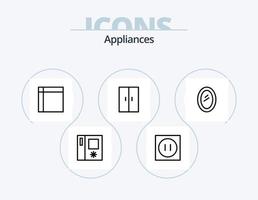Gerätelinie Icon Pack 5 Icon Design. Haushaltsgeräte. Haushaltsgeräte. Haus. Heimat. Gewicht vektor