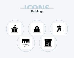 Gebäude Glyphen-Icon-Pack 5 Icon-Design. Haus. Gebäude. Einzelhandel. Griechenland. Säulen vektor