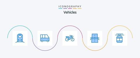 fordon blå 5 ikon packa Inklusive översikt. motorväg. passagerare skåpbil. rutnät. konstruktion vektor