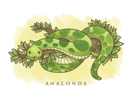 Anakonda-Karikatur-Illustration