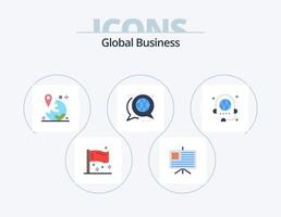 Global Business Flat Icon Pack 5 Icon-Design. Botschaft. Forum. GPS. Diskussion. Navigation vektor