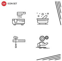 4 användare gränssnitt linje packa av modern tecken och symboler av bad skära dusch murbruk flagga redigerbar vektor design element