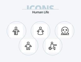 menschliche Linie Icon Pack 5 Icon Design. Behinderte. Menschen. Knochen. Büro. arbeitslos vektor