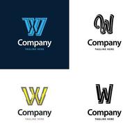 brev w stor logotyp packa design kreativ modern logotyper design för din företag vektor
