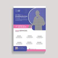 kreativ VVS service flygblad, folder, handsedel, handbill design mall vektor