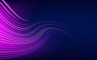 abstrakte tapete aus blauen und violetten linien mit bewegungsunschärfeeffekt im dunkeln, textur von neonlicht, abdeckungshintergrund. technologie dynamisches konzept der energiegeschwindigkeitsstraße für banner oder flyer. vektor