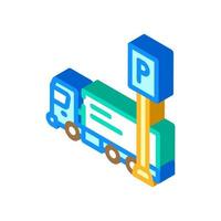 lkw-parkplatz isometrische symbolvektorillustration vektor