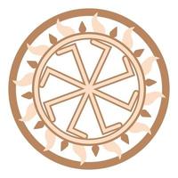 kolyadnyk, en slavic symbol dekorerad med ett prydnad av scandinavian vävning. beige trendig design vektor