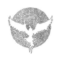 einzelne lockige einzeilige zeichnung der abstrakten kunst des niedlichen fliegenden phönix. ununterbrochene Linie zeichnen Grafikdesign Vektorillustration des Unsterblichkeitsvogels für Ikone, Symbol, Firmenlogo, Plakatwanddekor vektor