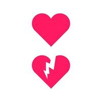 bruten hjärta hjärtans dag älskare par Lycklig ikon tecken symbol design vektor