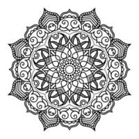 mandala blomma. cirkulär mönster i form av mandala för henna, mehndi, tatuering, dekoration. östra teckning, aning för färg. vektor