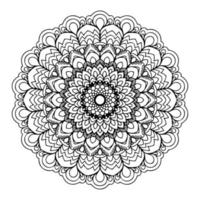 mandala blomma. cirkulär mönster i form av mandala för henna, mehndi, tatuering, dekoration. östra teckning, aning för färg. vektor