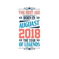 bäst är född i augusti 2018. född i augusti 2018 de legend födelsedag vektor