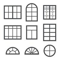 uppsättning av ikoner på en tema fönster vektor