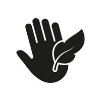 hypoallergenes Konzept schwarzes Symbol. empfindliche Hand Haut Feder Silhouette Symbol. weiches hypoallergenes Zeichen. Dermatologie zarte Kosmetik. isolierte Vektorillustration. vektor